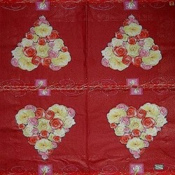 1serviette papier Coeurs-13
