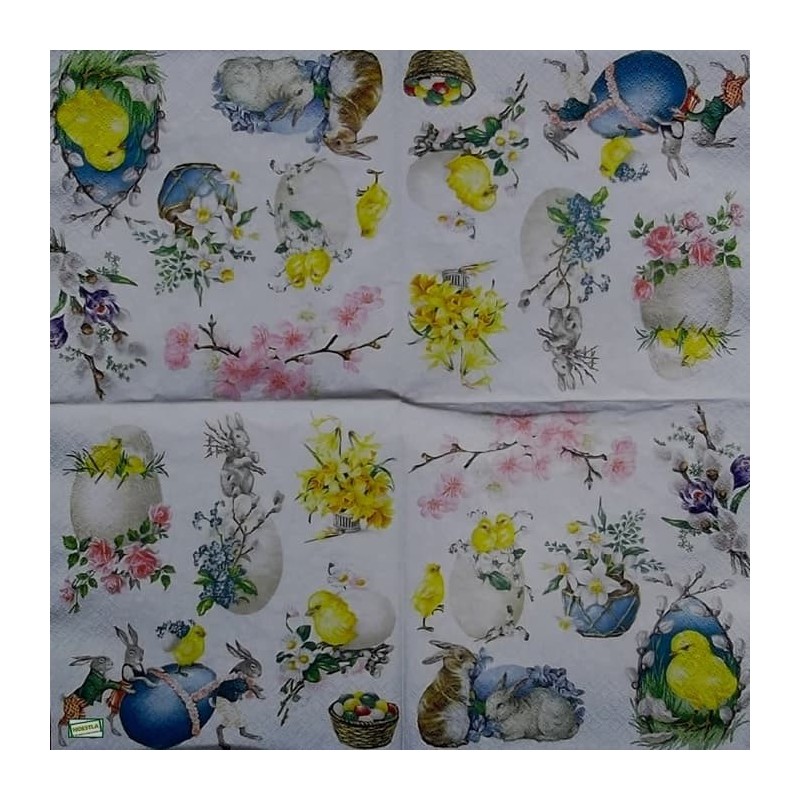 1 serviette papier Pâques -17