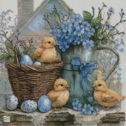 1 serviette papier Pâques -14