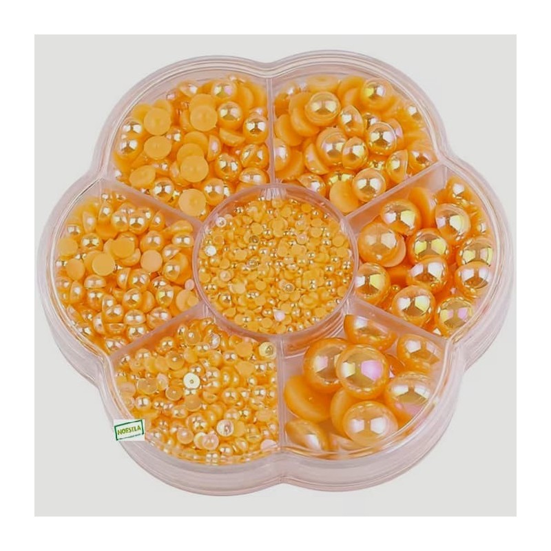 5000 demi perles oranges pâles