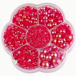 5000 demi perles rouges