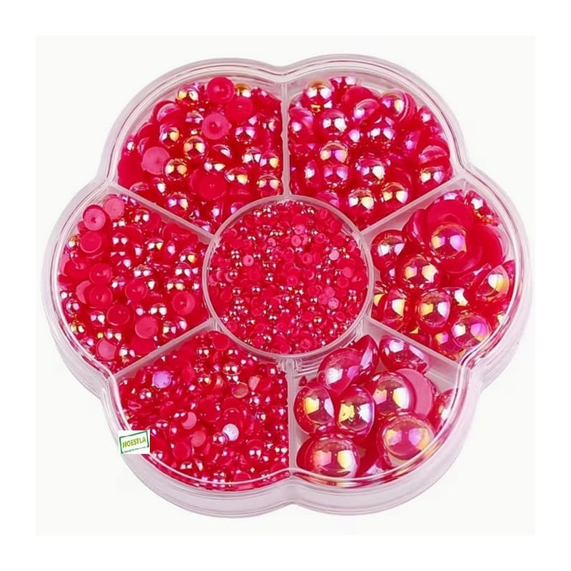 5000 demi perles rouges