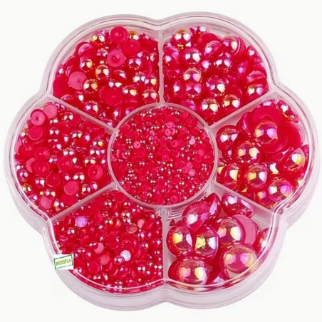 5000 demi perles rouges