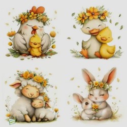 1 serviette Animaux Ferme-68