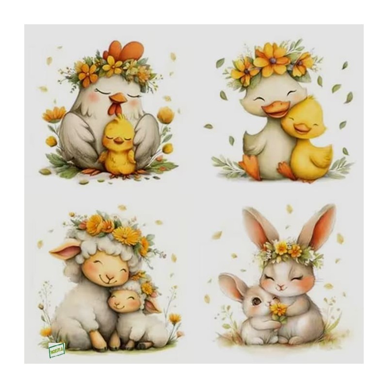 1 serviette Animaux Ferme-68