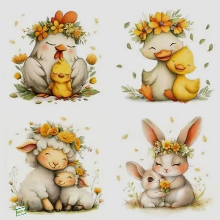 1 serviette Animaux Ferme-68