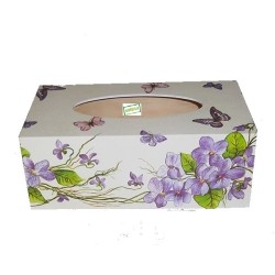 Boite Mouchoirs Violettes serviettage