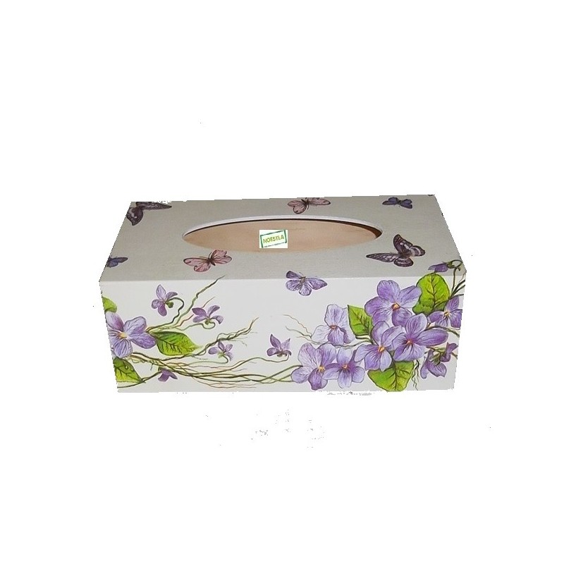 Boite Mouchoirs Violettes serviettage