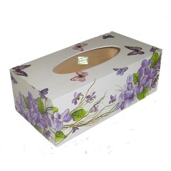 Boite Mouchoirs Violettes serviettage