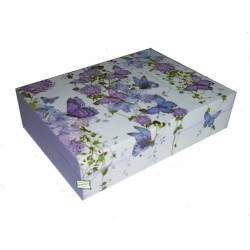 Boite bois Papillons serviettage
