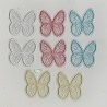 8 Patchs tissu papillon brodés
