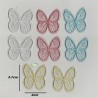 8 Patchs tissu papillon brodés