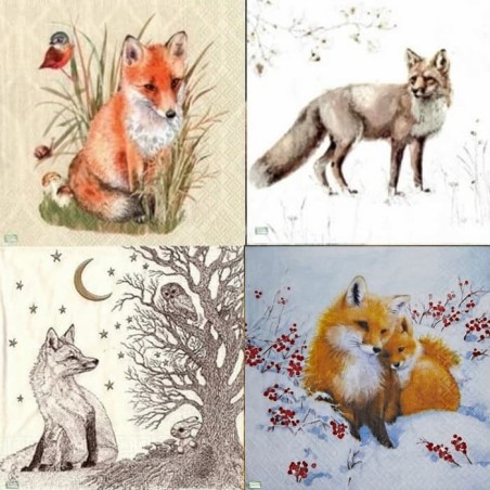 4 serviettes Les Renards-LA1