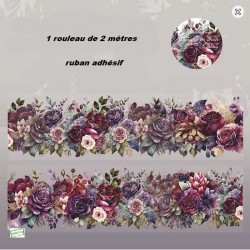 Ruban adhésif décoratif fleurs n°3  – 2 mètres