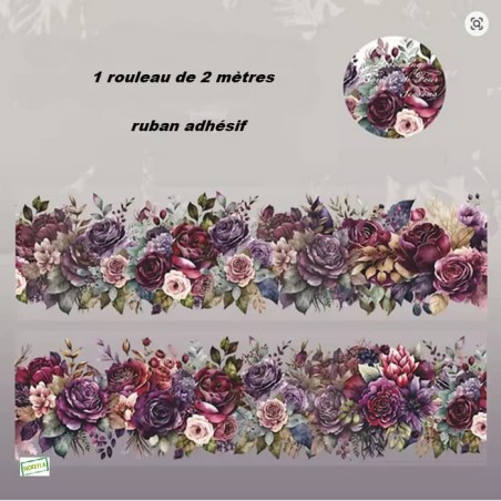 Ruban adhésif décoratif fleurs n°3  – 2 mètres
