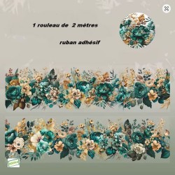 Ruban adhésif décoratif fleurs n°4  – 2 mètres