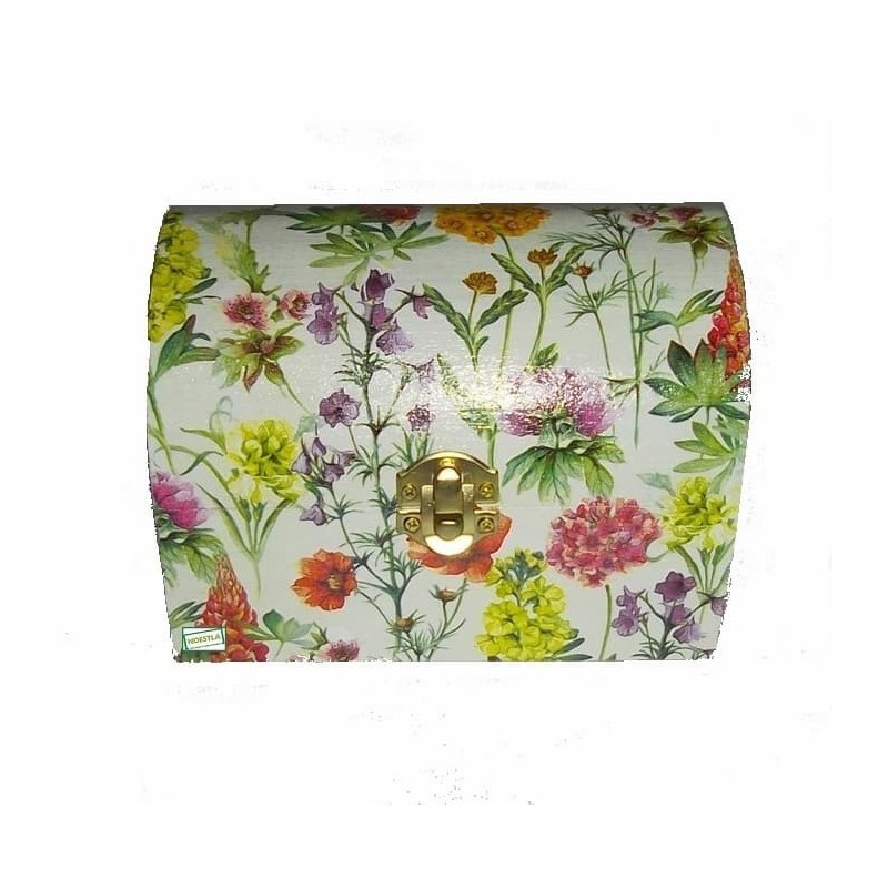 Coffre bois Fleurs serviettage