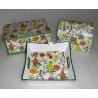 Plateau bois Fleurs serviettage