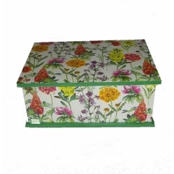 Boite bois Fleurs serviettage