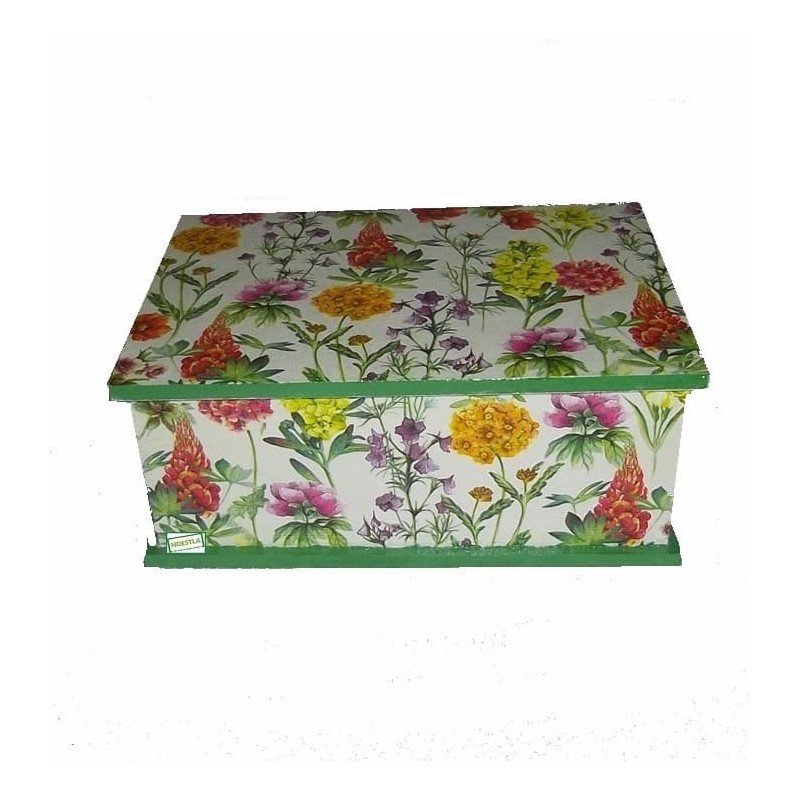 Boite bois Fleurs serviettage