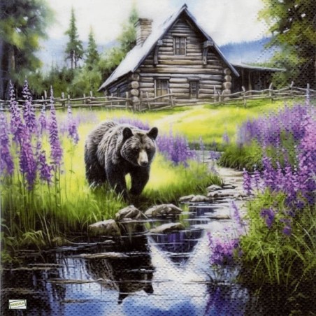 1 serviette papier L'Ours -49