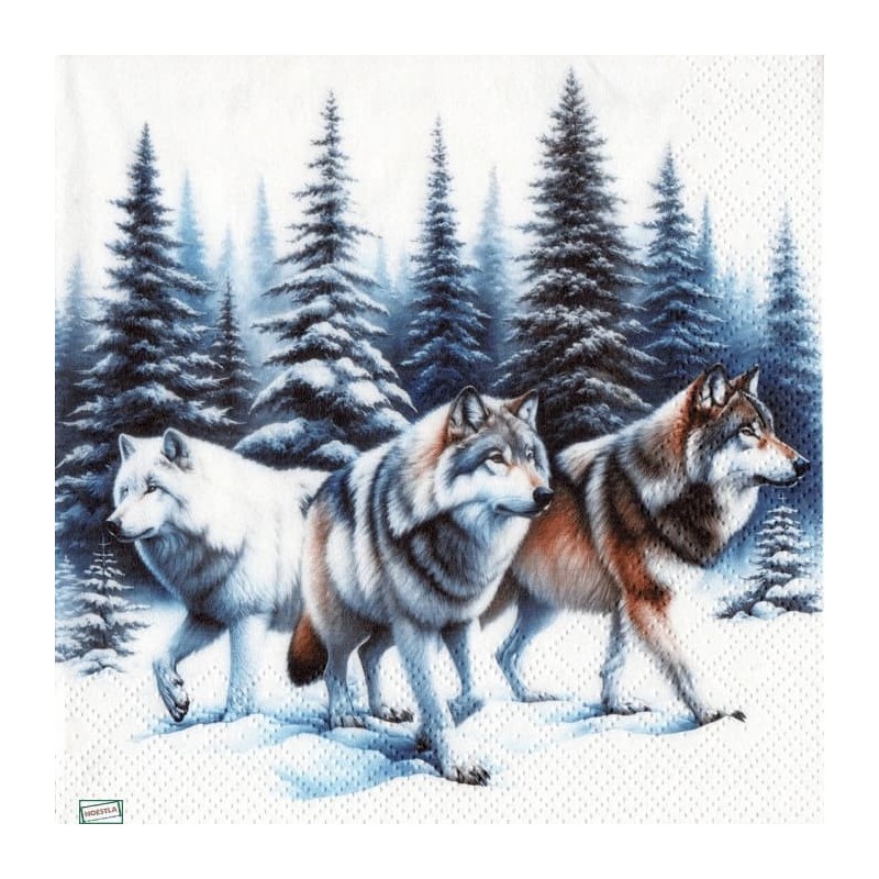 1serviette papier Les Loups-55