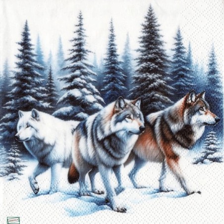 1serviette papier Les Loups-55
