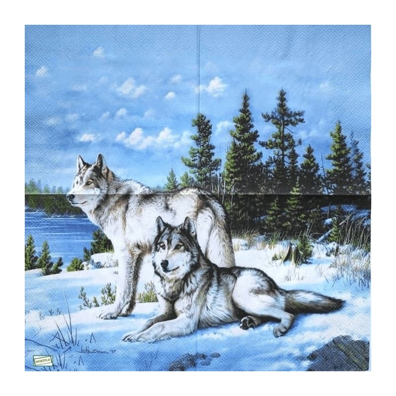 1serviette papier Les Loups-76