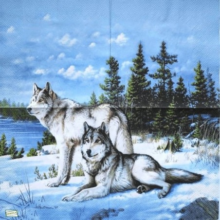 1serviette papier Les Loups-76