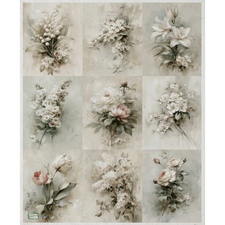 1papier de riz Fleurs-R1667L