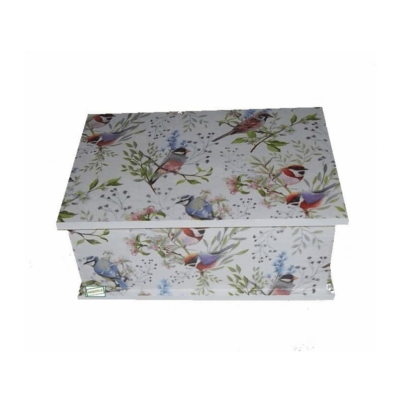 Boite bois Oiseaux serviettage
