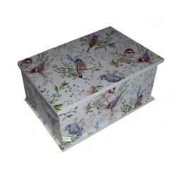 Boite bois Oiseaux serviettage