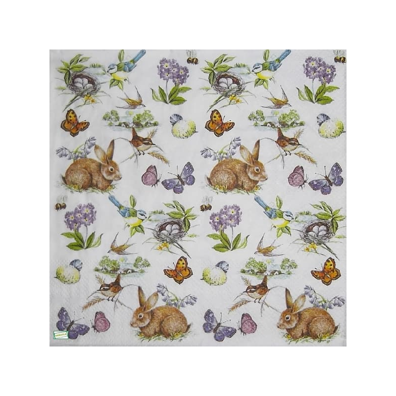 1serviette papier Lapins-128