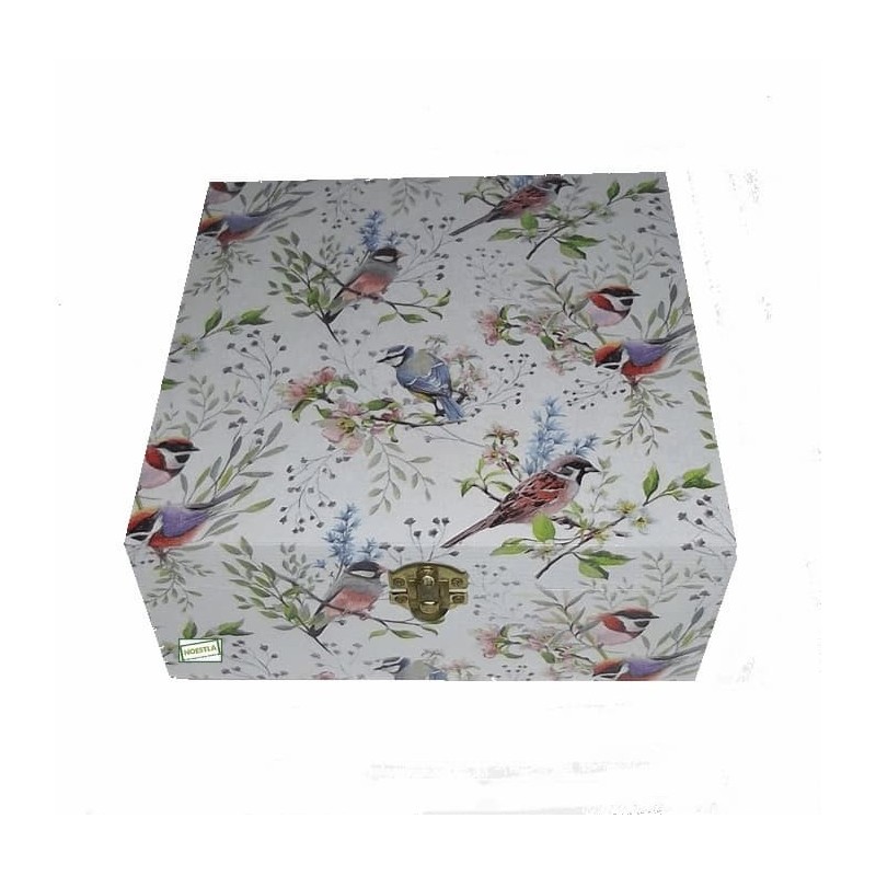 Boite bois Oiseaux serviettage