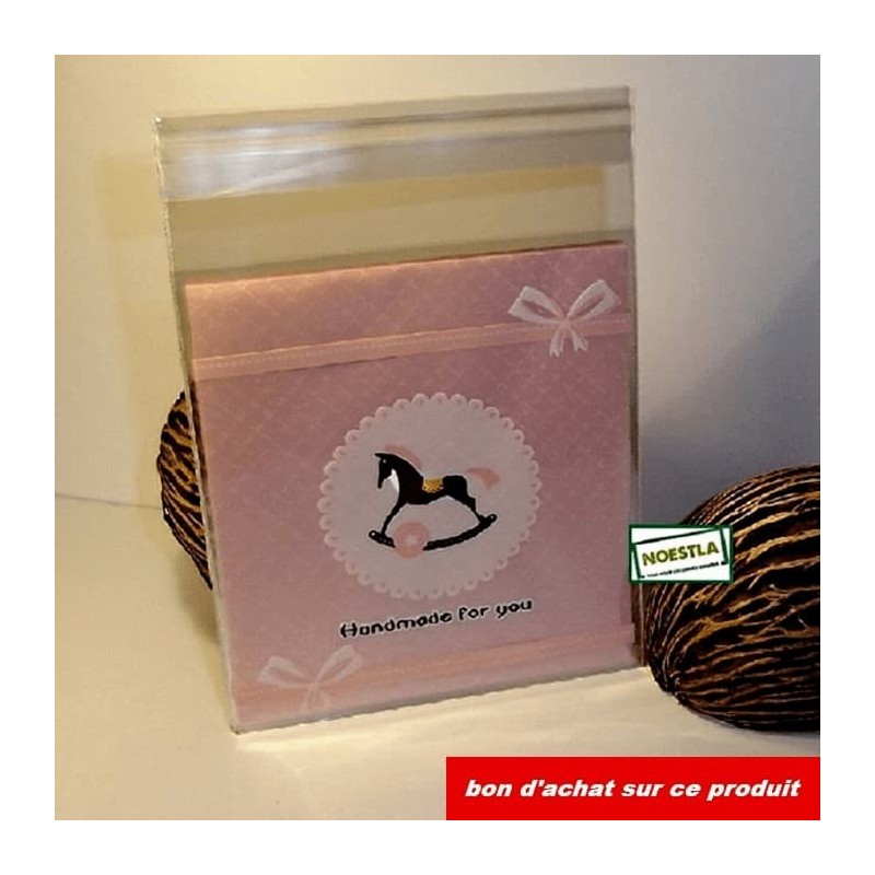 50 Pochettes cadeaux roses Le Poney