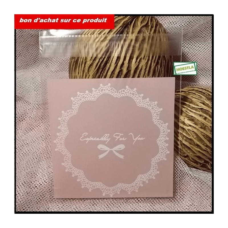 50 Pochettes cadeaux Dentelle Rose