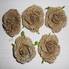 11 Fleurs en toile de jute