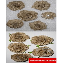 11 Fleurs en toile de jute