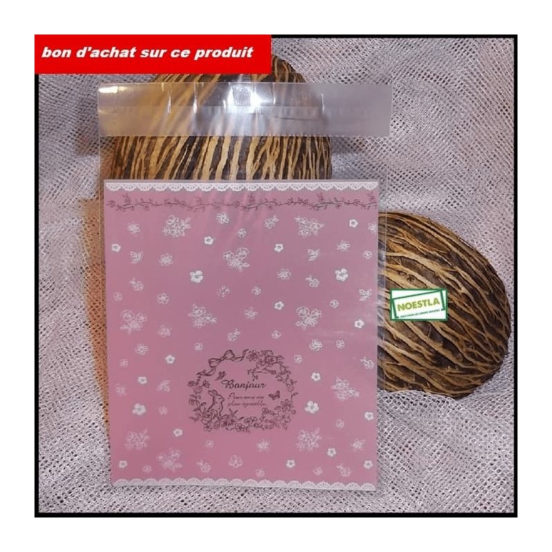 50 Pochettes cadeaux Bonjour Rose