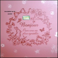 50 Pochettes cadeaux Bonjour Rose