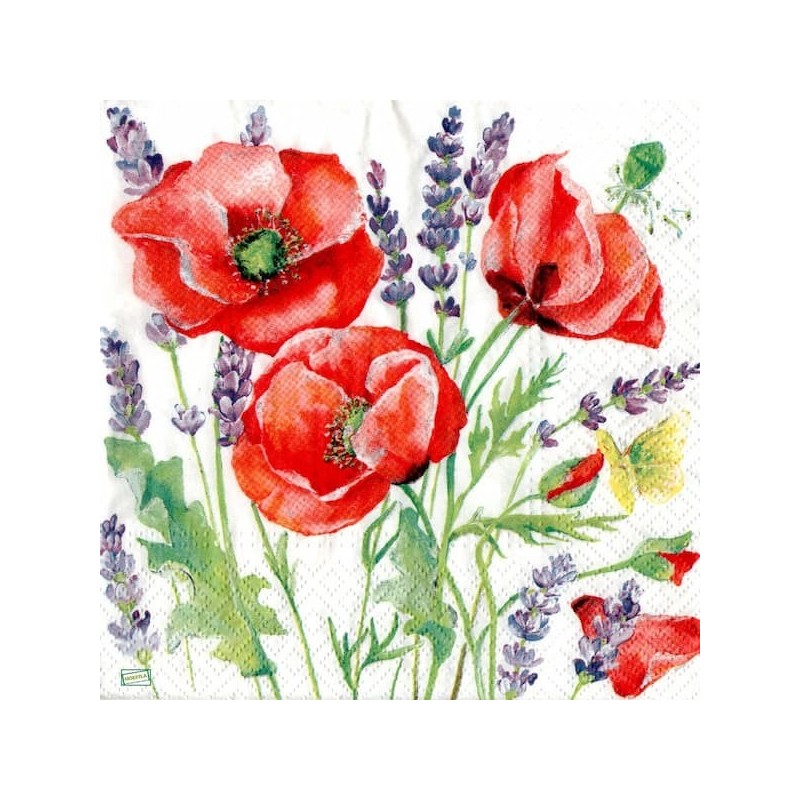 1 serviette Coquelicots -90