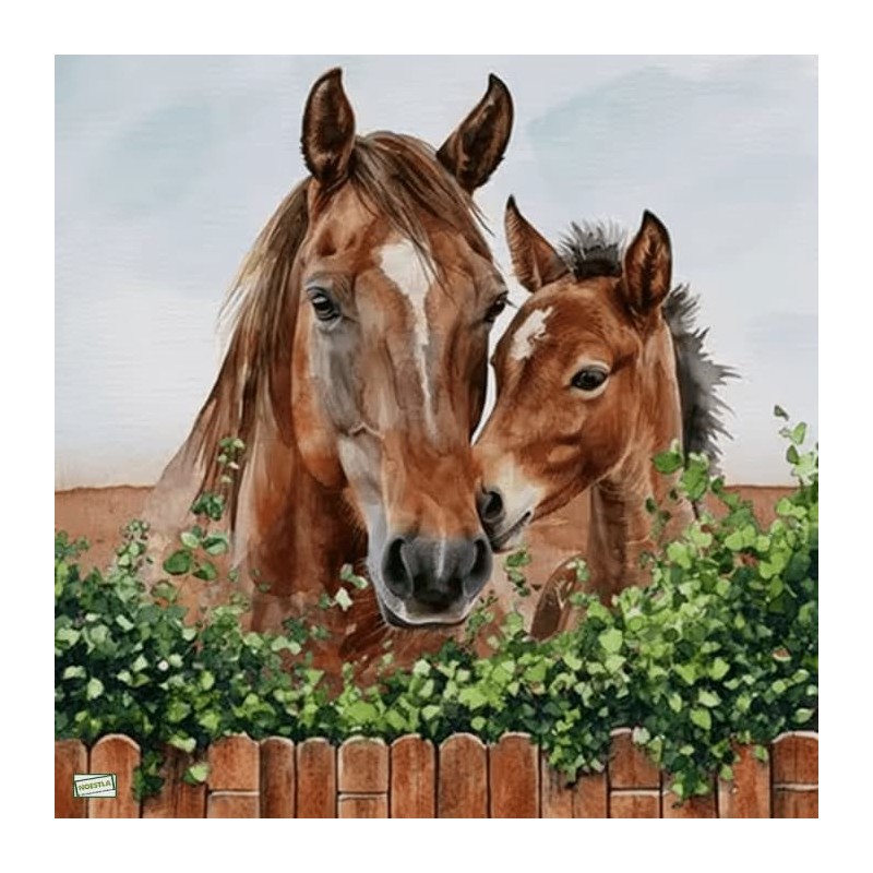 1serviette papier Chevaux -5