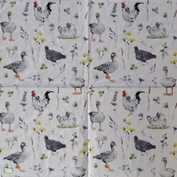1 serviette Oiseaux Ferme-41