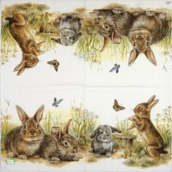 1serviette papier Lapins-74