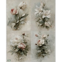 1papier de riz Fleurs-R1669L
