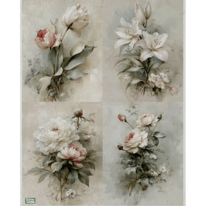 1papier de riz Fleurs-R1669L