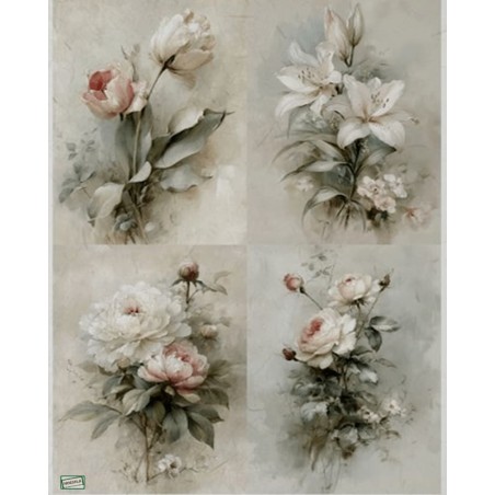 1papier de riz Fleurs-R1669L