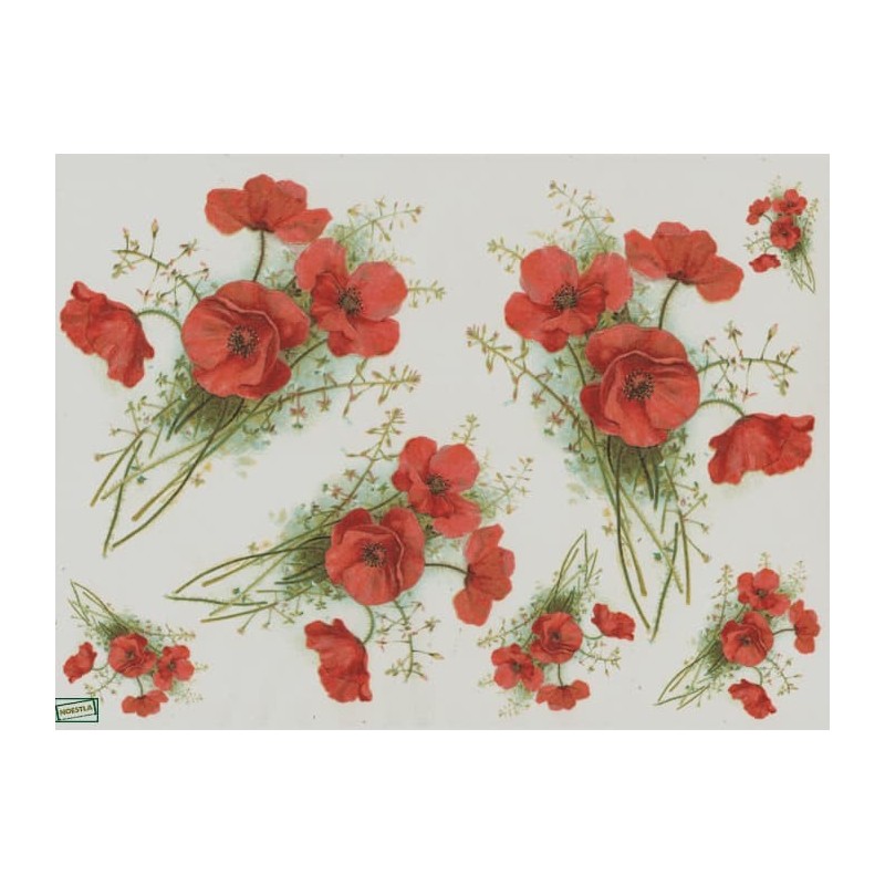 1papier riz Coquelicots-R955