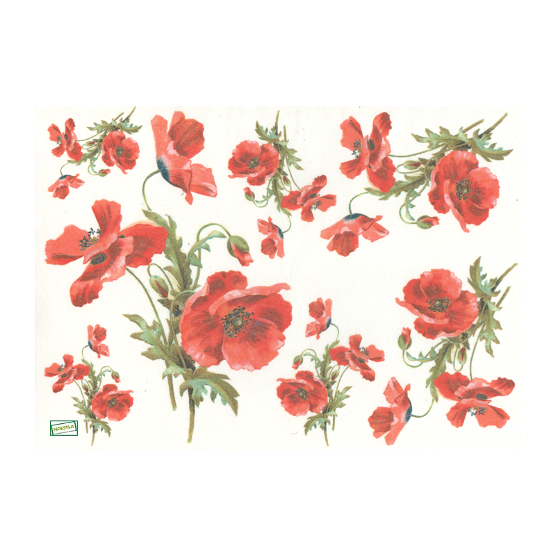 1papier riz Coquelicots-R957
