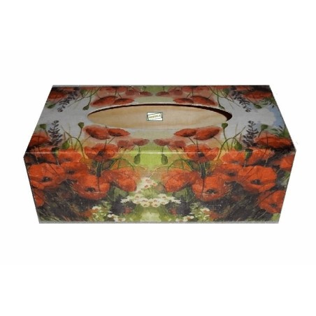 Boite mouchoirs Coquelicots serviettage